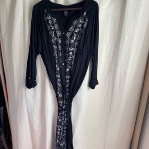 Embroidered Black Dress